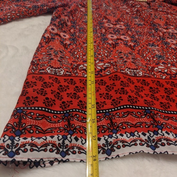 Counterparts Women's Pullover 3/4 Sleeve Red Tunic Size Large Keyhole - Picture 8 of 12